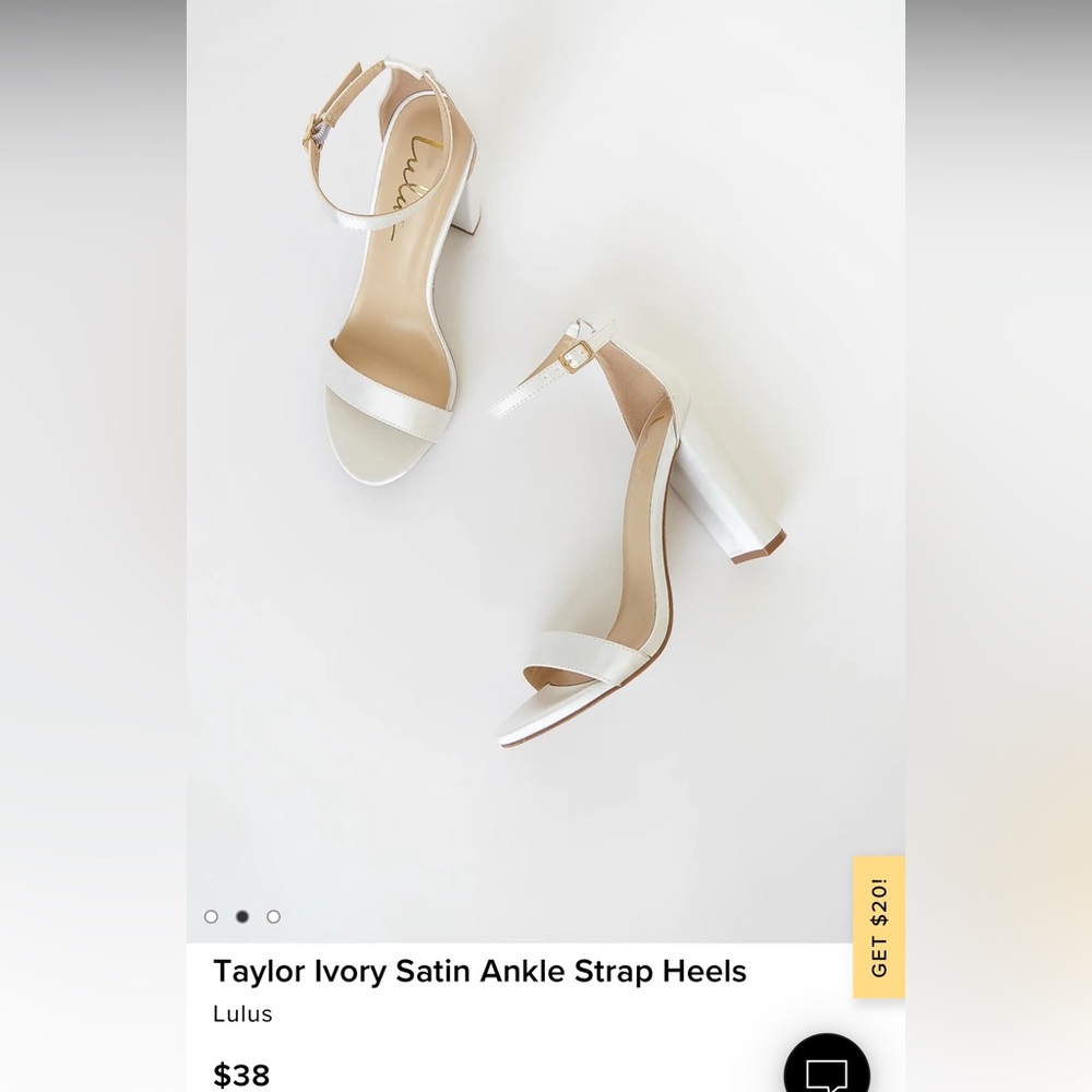 Lulu’s Taylor Ivory Satin Ankle Strap Heels